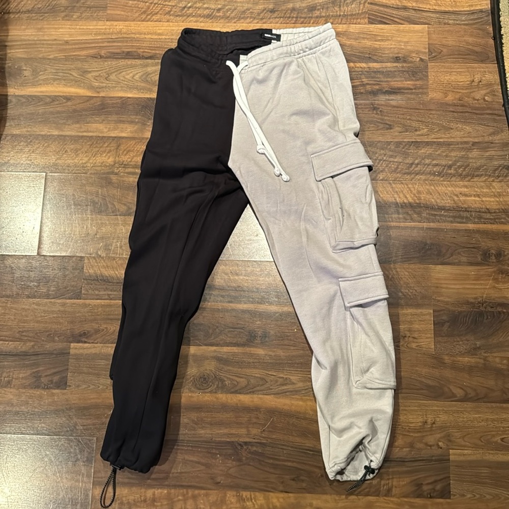Fashion nova black and white cargos